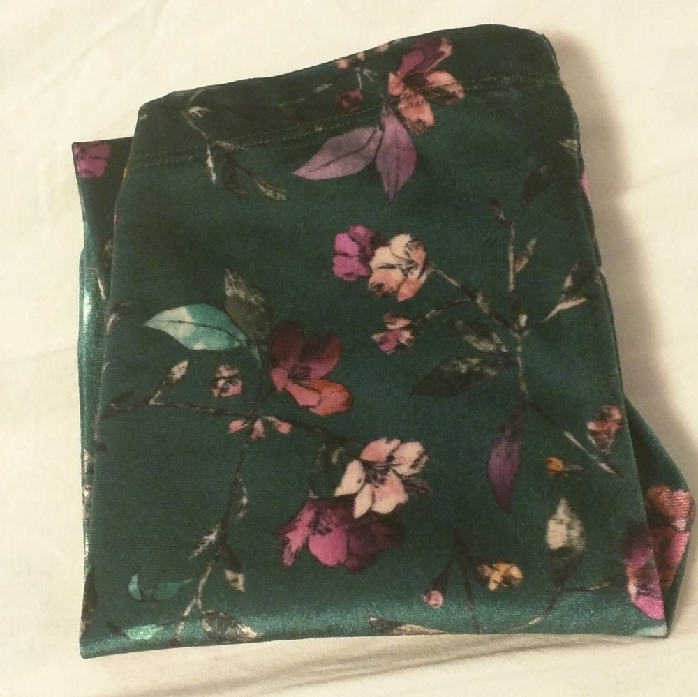 Zara Girl Collection Velvet Floral Leggings